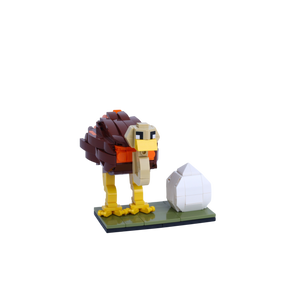 Ostrich brick art collectible, left-side view
