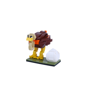 Ostrich brick art collectible, right-side view