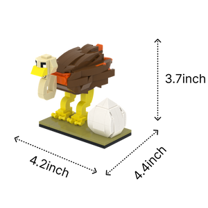 Ostrich brick art collectible, size guide
