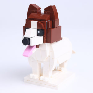 Papillon dog brick figure, right-side view