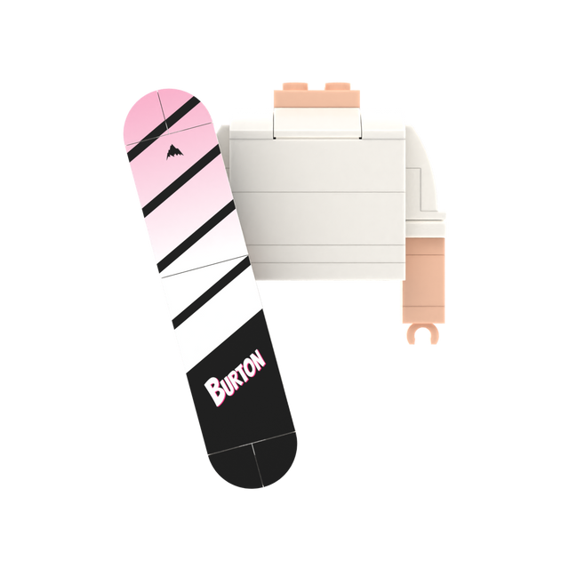 Pink-Black Diagonal Stripe Snowboard