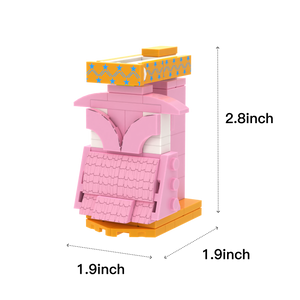 Pink Wardrobe brick scene accessory, size guide