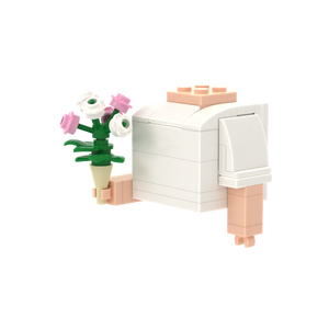 Pink-White Mixed Bouquet brick figure accessory, right-side view