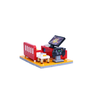 Player One's Pad brick scene, left view