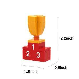 Podium brick scene accessory, size guide