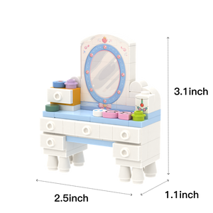 Princess Style Dressing Table brick scene accessory, size guide