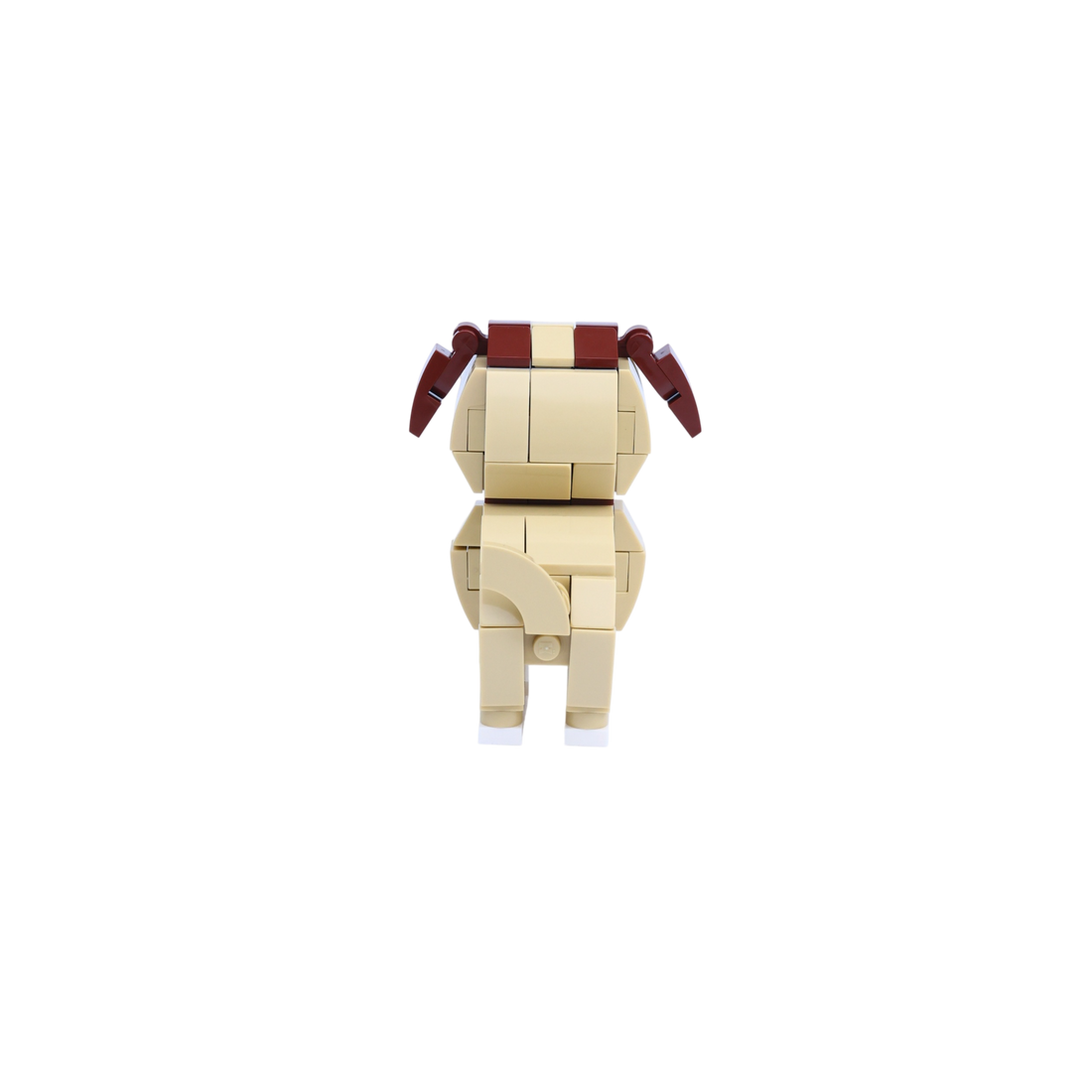 Pug dog brick figure, back view