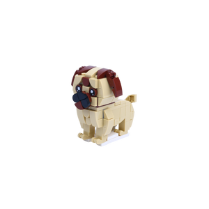 Pug dog brick figure, right-side view