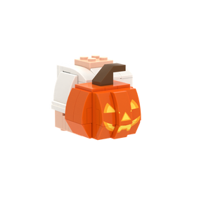Pumpkin Lantern brick figure accessory, left-side view
