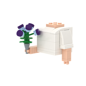 Purple Flower brick figure accessory, right-side view
