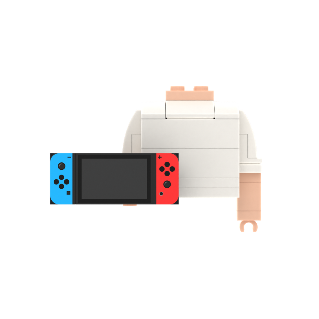 Red-Blue Handheld Game Console brick figure accessory, main product view