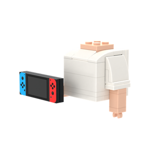 Red-Blue Handheld Game Console brick figure accessory, right-side view