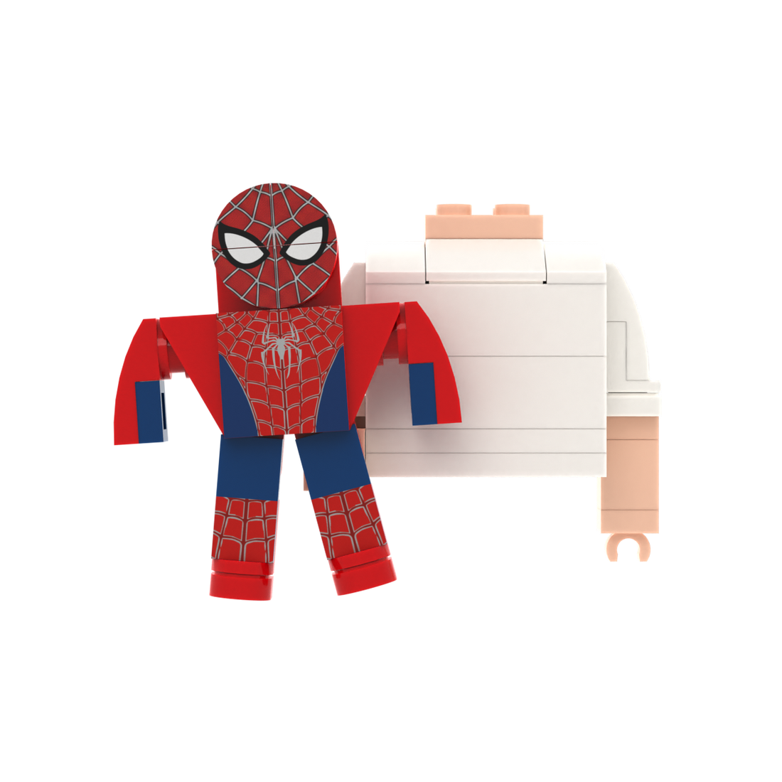 Red-Blue Web Pattern Figure brick figure accessory, main product view