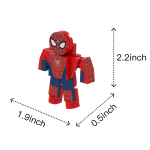 Red-Blue Web Pattern Figure brick figure accessory, size guide
