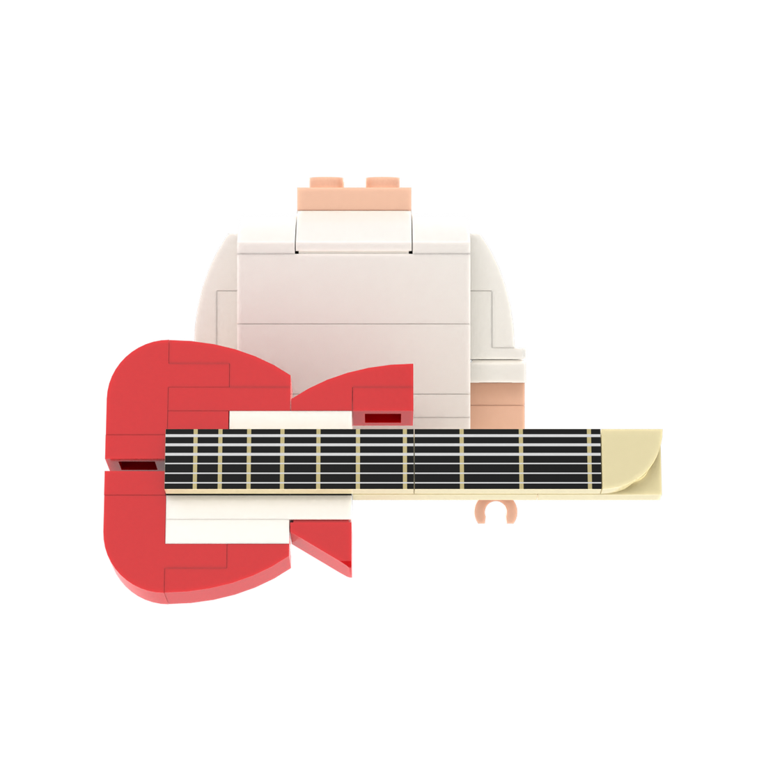 Red Electric Guitar brick figure accessory, main product view