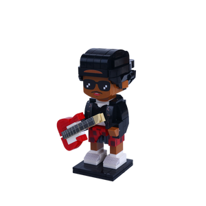 Red Fedora Stage Performer custom brick figure, right-side view