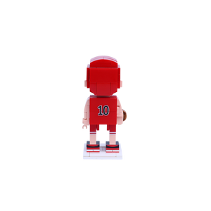 Red-Haired Basketball Star custom brick figure, back view