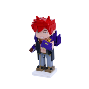 Red-Haired Warrior custom brick figure, right-side view