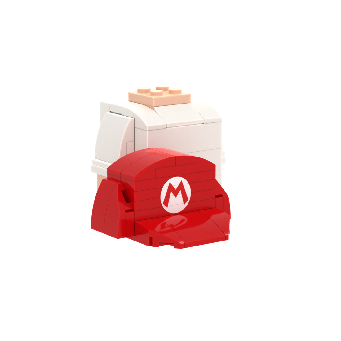 Red Hat brick figure accessory, left-side view