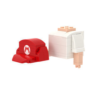 Red Hat brick figure accessory, right-side view