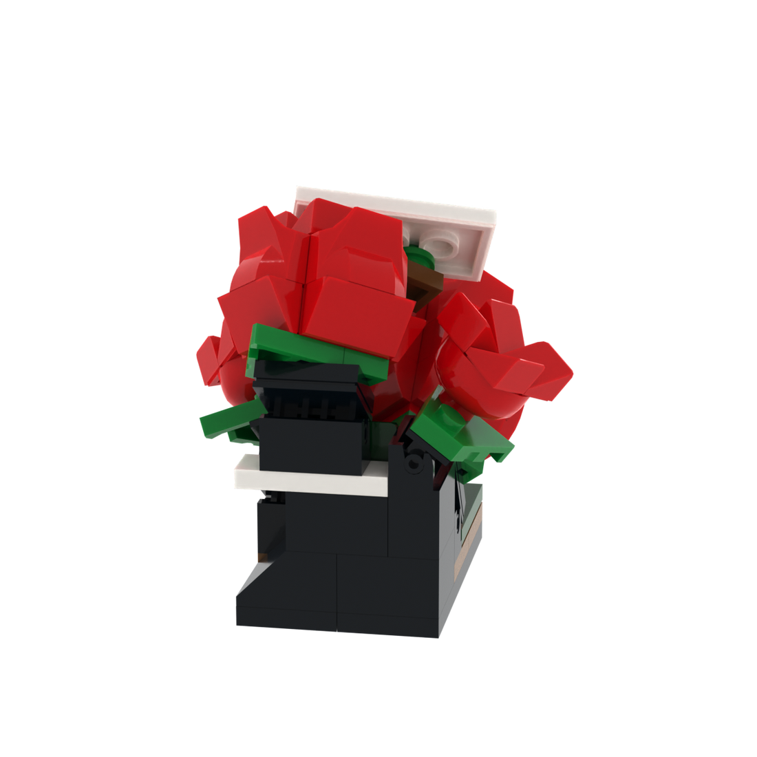 Red Rose Bouquet brick scene accessory, detail view 1