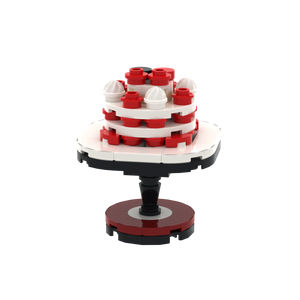 Red-White Cake Tower brick scene accessory, detail view 1