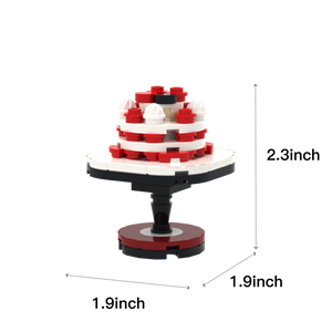 Red-White Cake Tower brick scene accessory, size guide