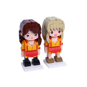 Retro Diner Duo custom brick figure, left-side view