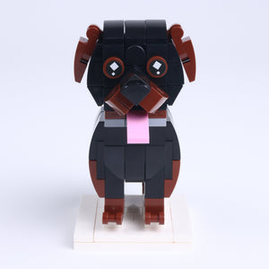 Rottweiler dog brick figure, main product view