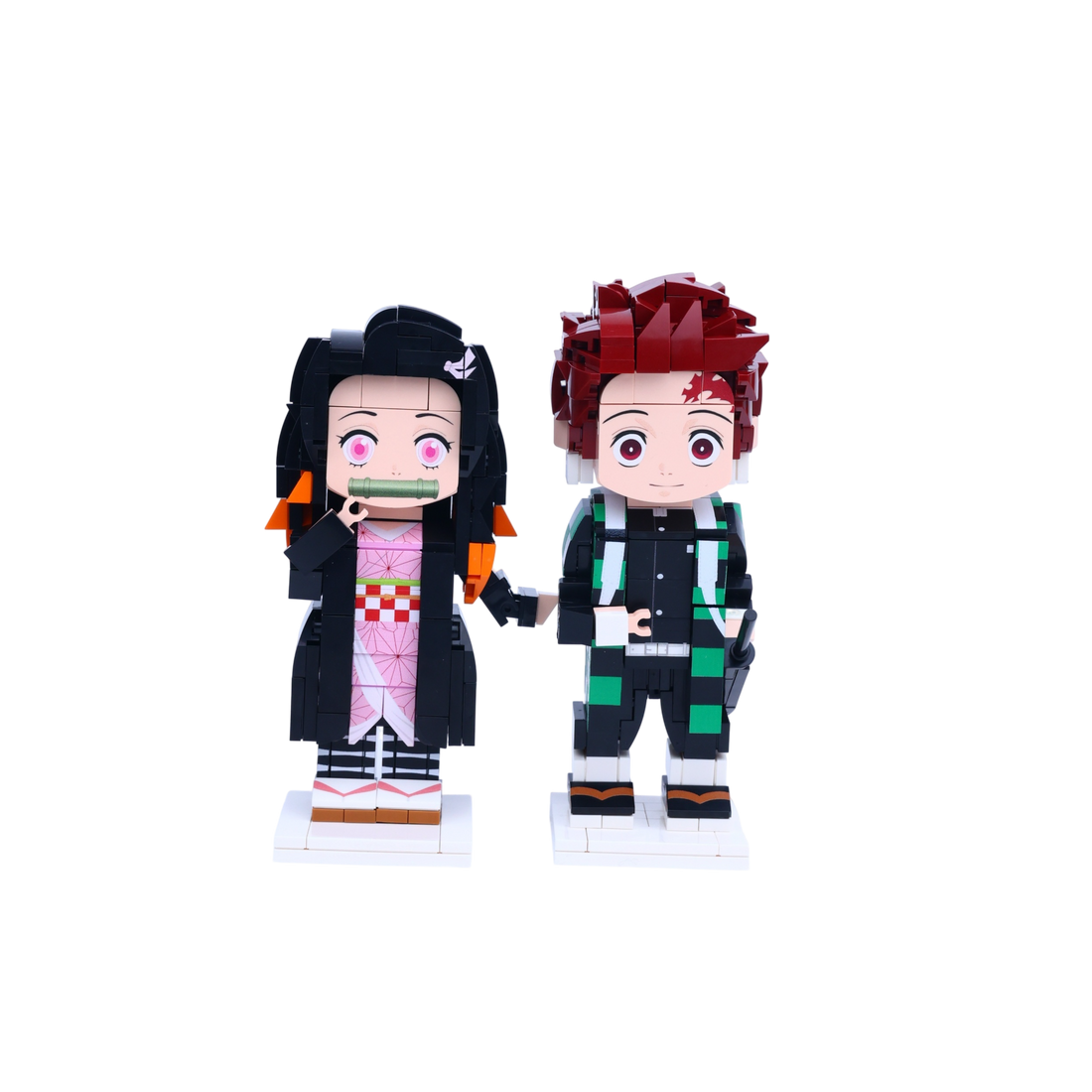 Sibling Swordfighter Duo custom brick figure, main product view