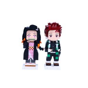 Sibling Swordfighter Duo custom brick figure, main product view