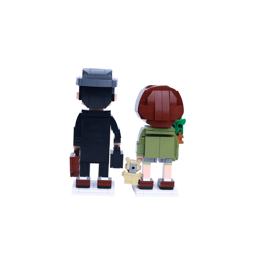 Silent Guardian Duo custom brick figure, back view