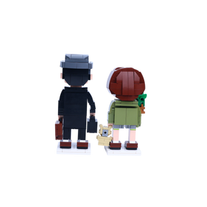 Silent Guardian Duo custom brick figure, back view