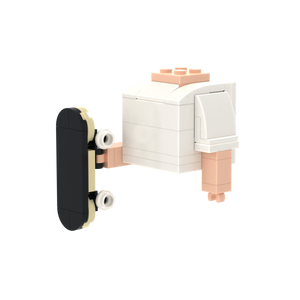 Skateboard brick figure accessory, right-side view