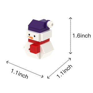 Snowman brick figure accessory, size guide
