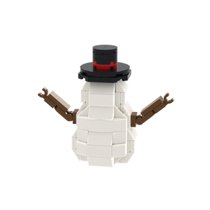 Snowman With Top Hat brick scene accessory, detail view 1