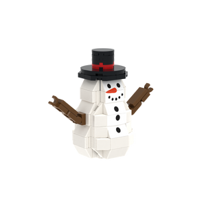 Snowman With Top Hat brick scene accessory, right-side view