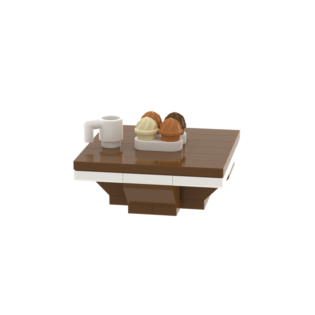 Square Coffee Table brick scene accessory, detail view 1