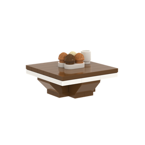 Square Coffee Table brick scene accessory, right-side view