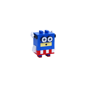 Star-Spangled Minion brick art collectible, left-side view