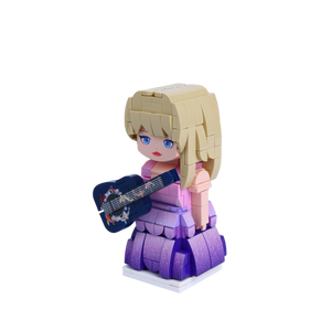 Stardust Stage Singer custom brick figure, right-side view