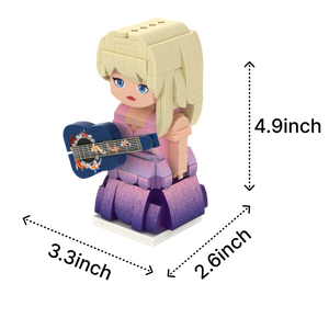 Stardust Stage Singer custom brick figure, size guide