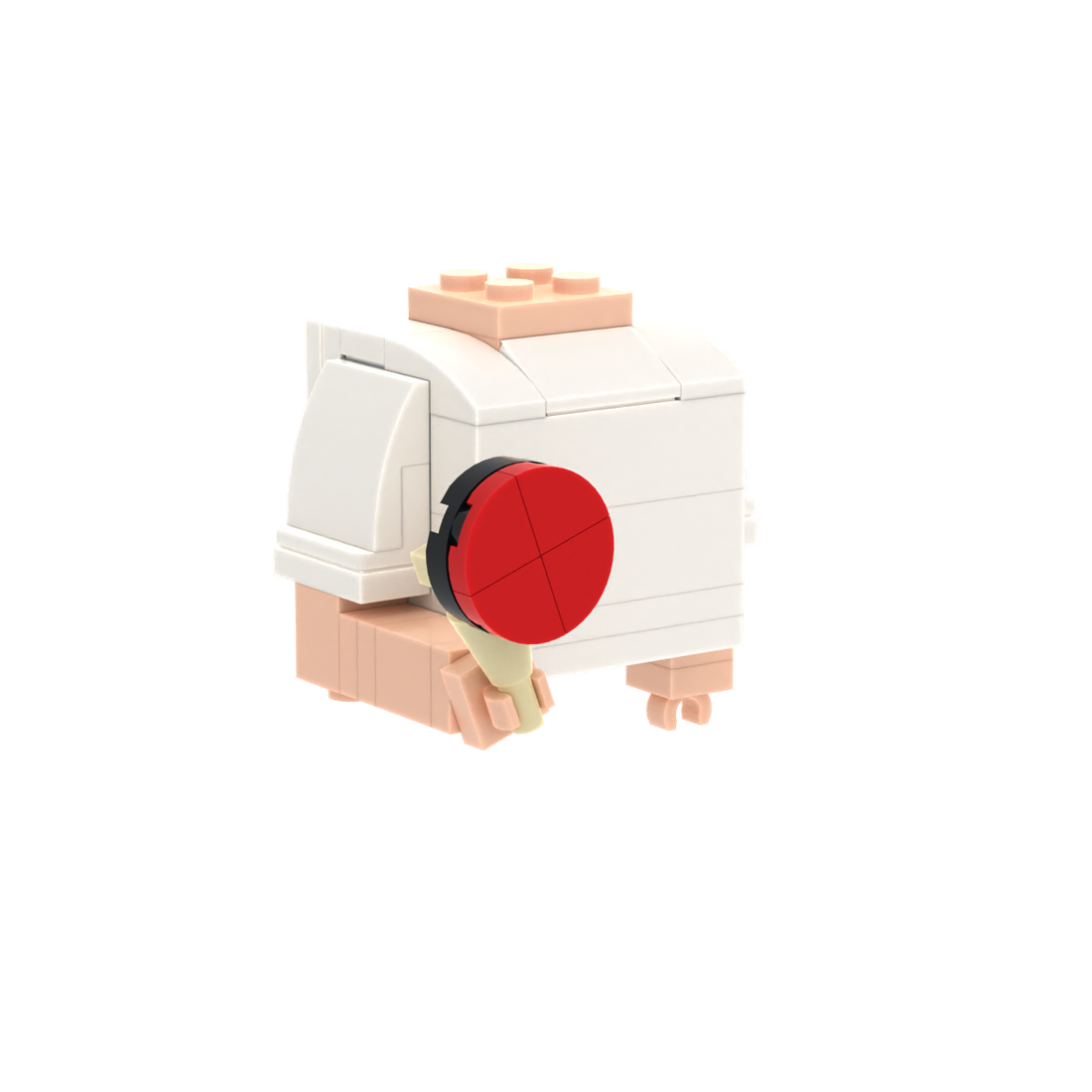 Table Tennis Paddle Design 2 brick figure accessory, left-side view