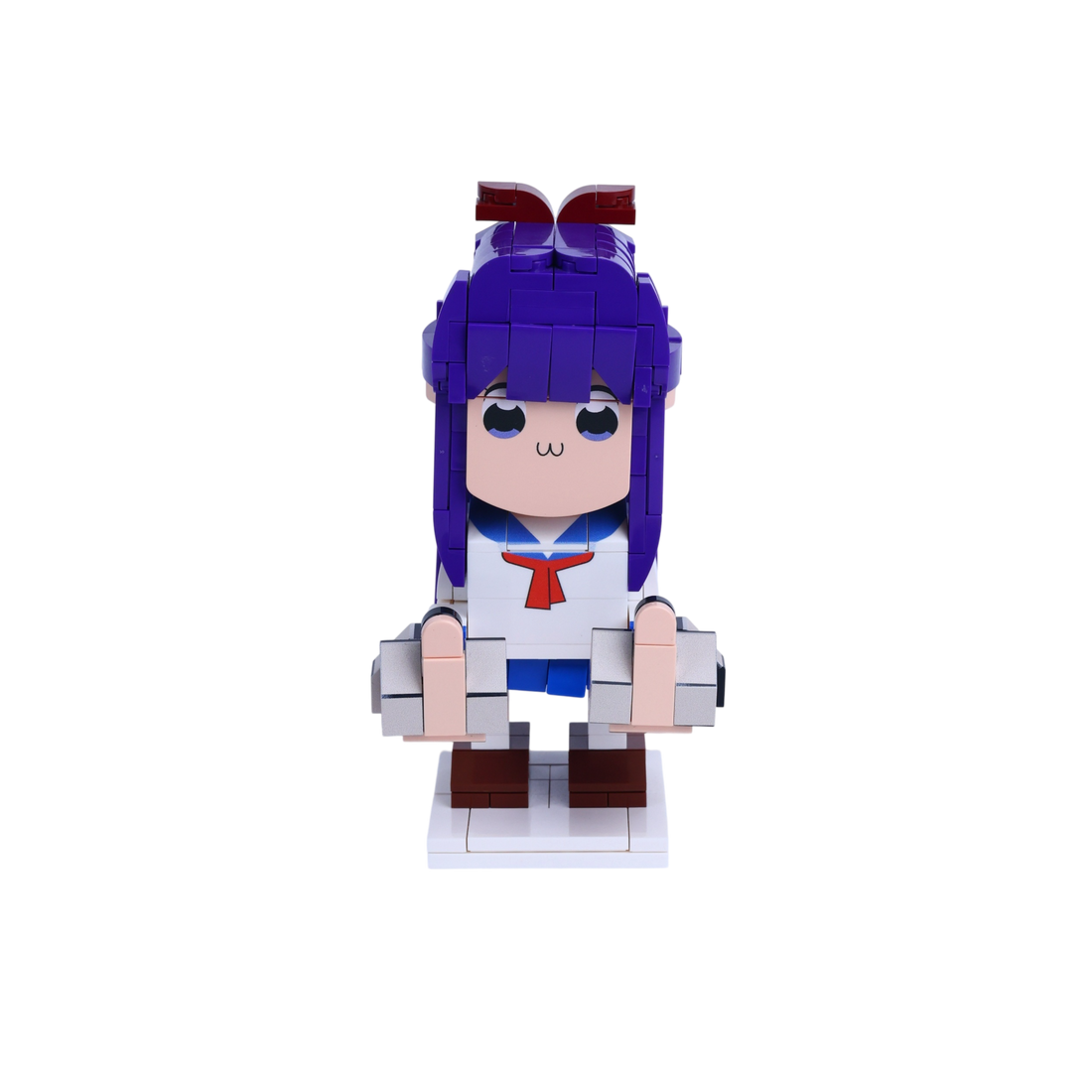 Tall Blue-Haired Character custom brick figure, main product view