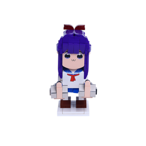 Tall Blue-Haired Character custom brick figure, main product view
