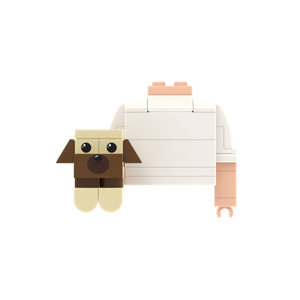 Tan-Brown Dog brick figure accessory, main product view