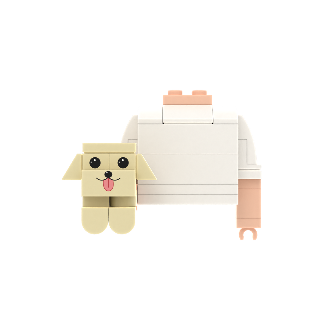 Tan Tongue-Out Dog brick figure accessory, main product view