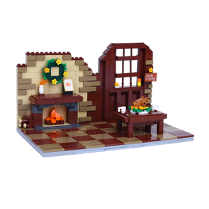 Thanksgiving · Family Feast brick scene, left view