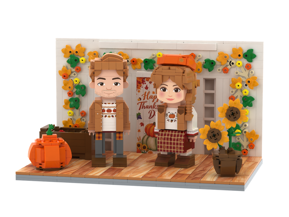 Thanksgiving · Harvest Hearts brick scene, lifestyle view
