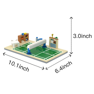 The Badminton Club brick scene, size guide